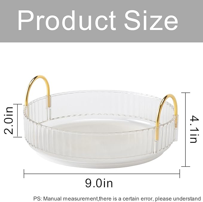 360° Rotating Makeup Organizer, Bathroom Make Up Spinning Holder Rack, Large Capacity Cosmetics Storage Vanity Shelf Countertop, Fits Cosmetics, Perfume, Skincare, Lipsticks(1 Tier, Clear)