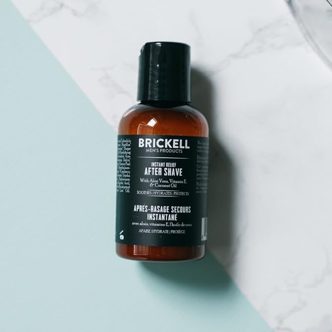 Brickell Men's Instant Relief Aftershave for Men, Natural and Organic Soothing After Shave Balm to Prevent Razor Burn 2 Ounce, Unscented