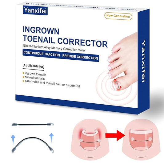 Nitinol Ingrown Toenail Corrector,at Home Ingrown Toenail Treatment,Curved Toenail Straightener,Ingrown Toe Nail Relief，Ingrown Toenail Removal Kit (1/2 In,11/16 In)