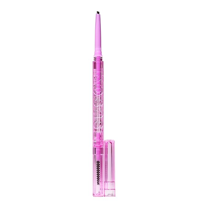 Kosas Brow Pop - Longwear Eyebrow Makeup, Dual-Sided Defining Pencil with Castor Oil for Soft, Natural Look of Real Hair - Black