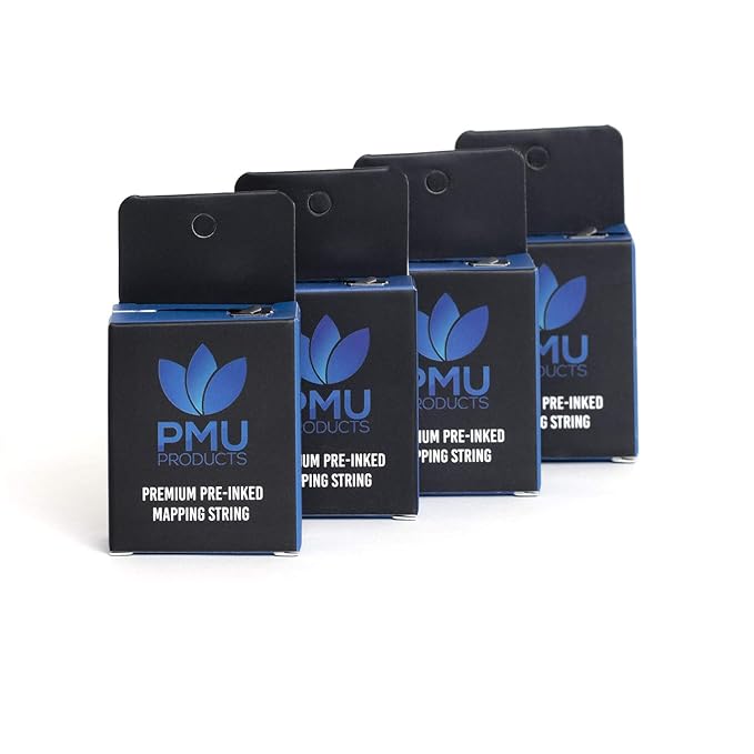 THE ORIGINAL Pre-Inked Microblading String for Brow Mapping - Measuring Tool for Marking Symmetrical Eyebrows (Pack of 4)