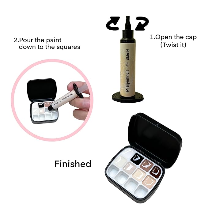 Advanced Painting Gel for Nail Art,8 colour kit with 2 palette(12 divsions),Non wipe,Manicure Professional Nail Salon DIY at Home Gift (Set A)