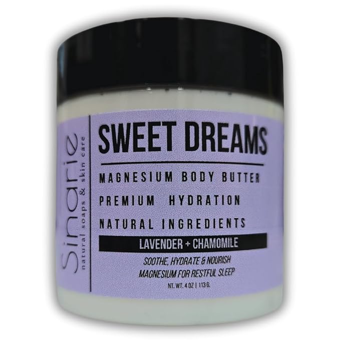 Sweet Dreams Magnesium Emulsified Body Butter, 4 oz., 1 Count | Mango Butter | Premium Magnesium Oil | Natural Ingredients | Magnesium Lotion