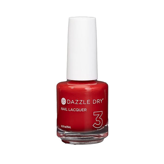 Dazzle Dry Nail Lacquer (Step 3) - Pep Rally - A bright tomato red with orange undertones. Full coverage cream. (0.5 fl oz)