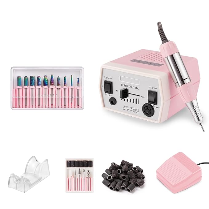 Makartt Geneviere Electric Nail Drill Machine with Nail Drill Bits Set 10Pcs Bundle