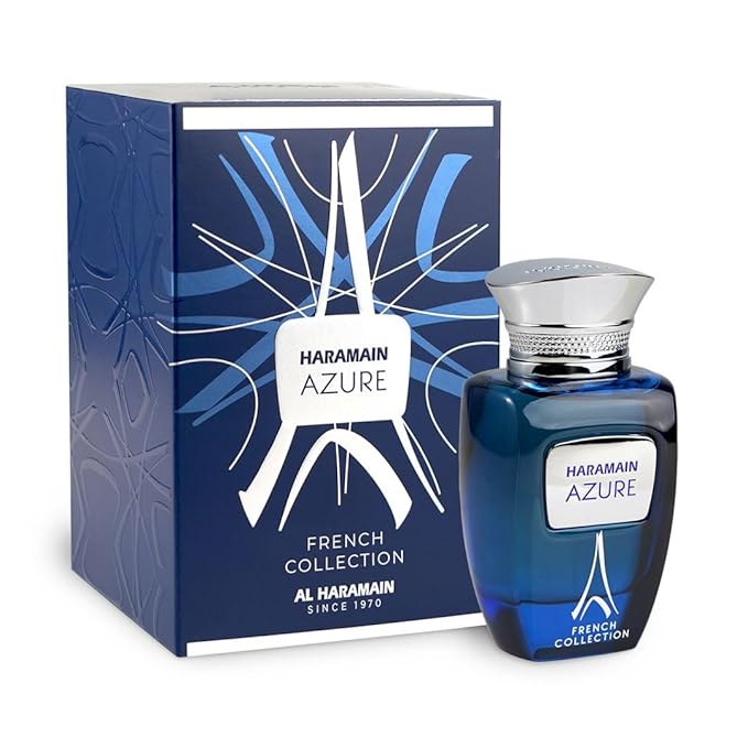 Al Haramain Azure French Collection for Unisex - Arabian Perfume for Women and Men - Long Lasting Fragrance with Notes of Amber, Tonka &Cedar - Arabic Perfume - Eau De Parfum Spray - 3.33 oz EDP Spray