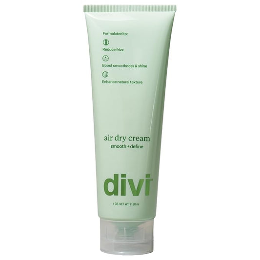 Divi Air Dry Styling Cream for Natural Hair Texture, Smooths Frizz & Defines Curls