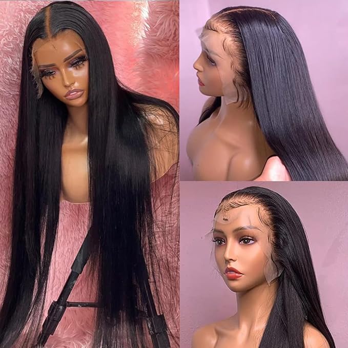 30 Inch 13x6 Lace Front Wigs Human Hair 180% Density Straight HD Lace Front Wigs Human Hair Pre Plucked Straight Frontal Wigs Human Hair Gluless Wigs for Women with Baby Hair