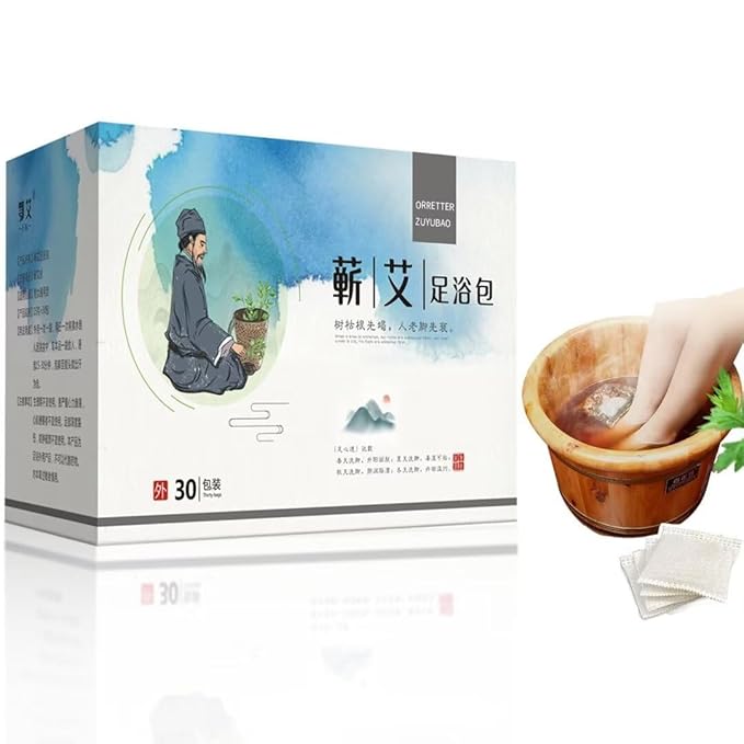 30 Bags Herbal Foot Soak with Mugwort & Ginger, Relaxing Foot Bath for Daily Wellness, 900g Natural Plant-Based Formula, 泡脚药包