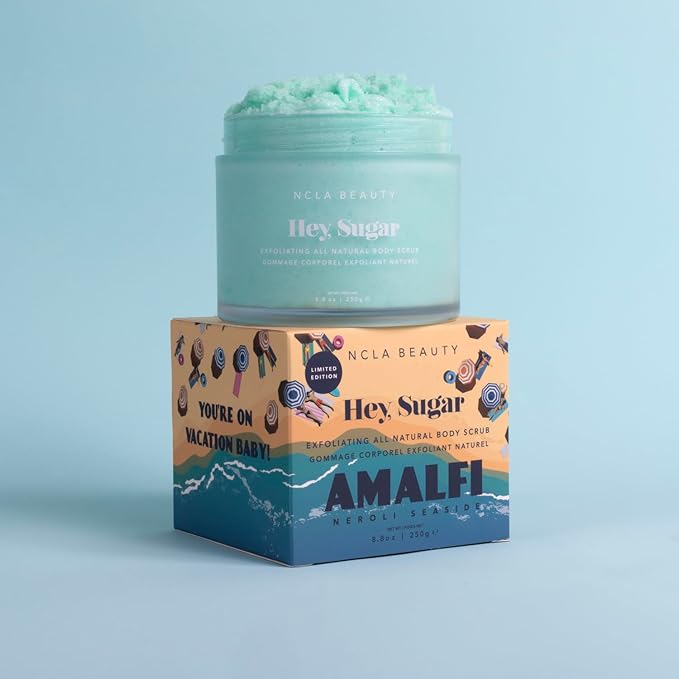 NCLA - Hey, Sugar Body Scrub | Smooth, Exfoliate, Hydrate Skin | Shea, Mango + Cocoa Butters | Vegan, Cruelty-Free, Clean Skincare (Amalfi Coast; 250g | 8.8 oz)