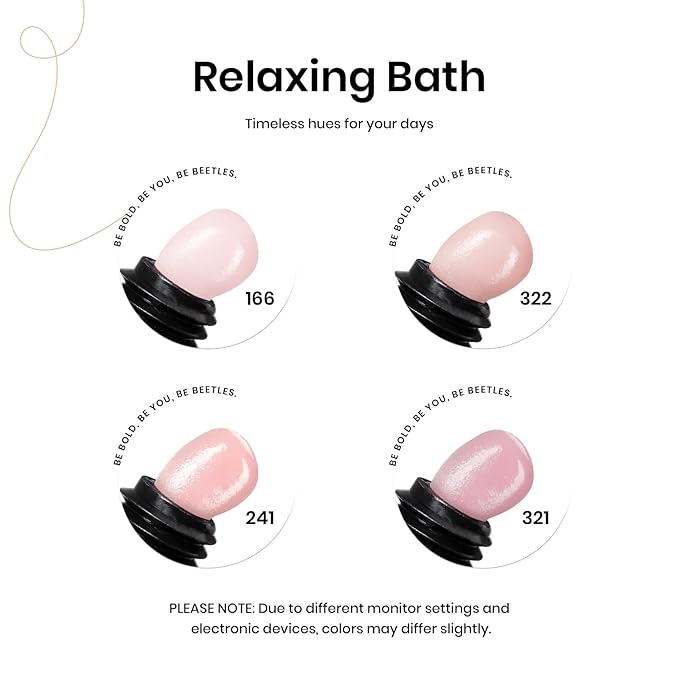 Beetles Poly Extension Gel Nail Kit, 4 Colors Milky White Nude Pink Neutral Poly Nail Gel Builder Hybrid Jelly Gel with Base&Top Coat Set DIY Nail Art Gift for Women