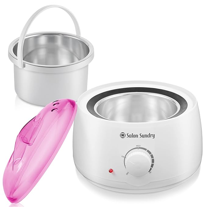 Salon Sundry Portable Electric Hot Wax Warmer Machine for Hair Removal - Pink Lid