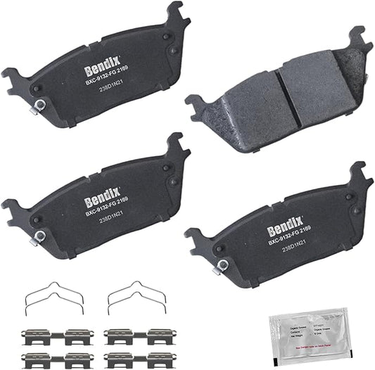Bendix Priority1 CFC2169 Ceramic Rear Brake Pads for Jeep Grand Wagoneer 2024-2022, Grand Wagoneer L 2024-2023, Wagoneer 2024-2022, Wagoneer L 2024-2023, Ram 1500 2024-2019