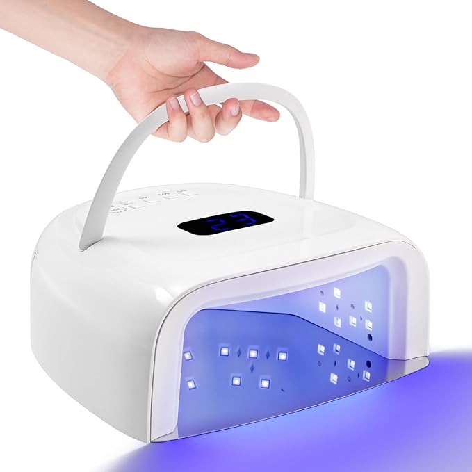 Professional Rechargeable UV LED Nail Lamp 60W UV Led Portable Cordless Nail Light for Nail Lamp Machine, 4 Timer Setting and Smart Sensor Nail Dryer, LCD Display