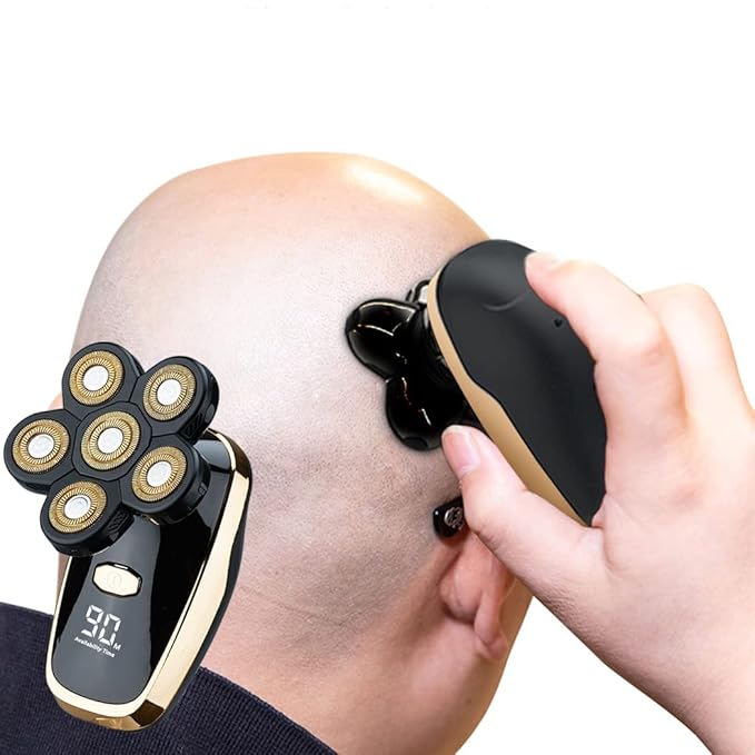 Electric 6D Head Shavers for Bald Men,Electric Razor for Men Head,5-in-1 Grooming Kit Wet Dry Men's Head Shavers,Nose Hair Trimmer,Clippers,Cordless Waterproof USB Charging Rechargeable (LK6302)