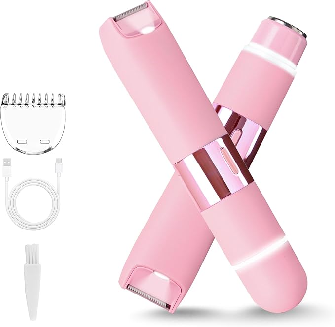2025 New Bikini Trimmer for Women, 2-in-1 Waterproof Electric Dual Head Shaver (Pink)