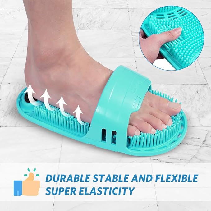 Silicone Shower Foot Scrubber Personal Foot Massage and Cleaning, Non-Slip Foot Scrubber for Men and Women (1PCS Green)