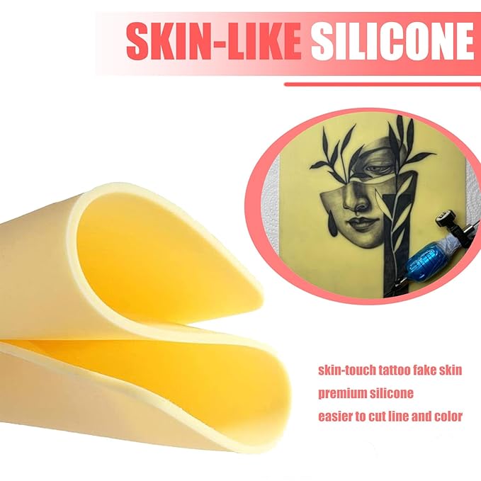 3MM Tattoo Skin Practice - SOTICA 6PCS 3MM Fake Skin 12x8" Thick Tattoo Practice Skins Soft Silicone Tattoo Fake Skin 3mm Tattoo Practice Skin for Tattooing Piel Sintética Para Tatuar Tattoo Supplies