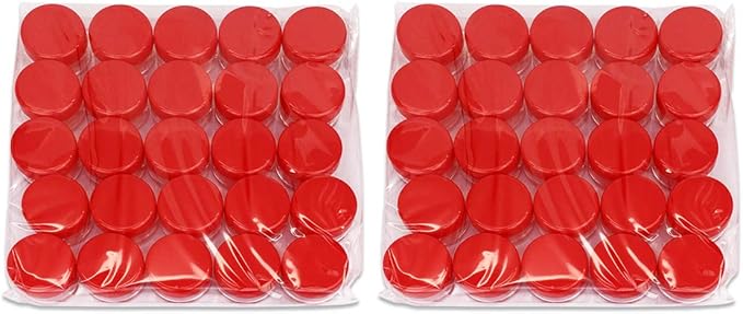 Beauticom (Quantity: 50 Pieces) 5G/5ML Round Clear Jars with RED Lids for Scrubs, Oils, Toner, Salves, Creams, Lotions, Makeup Samples, Lip Balms