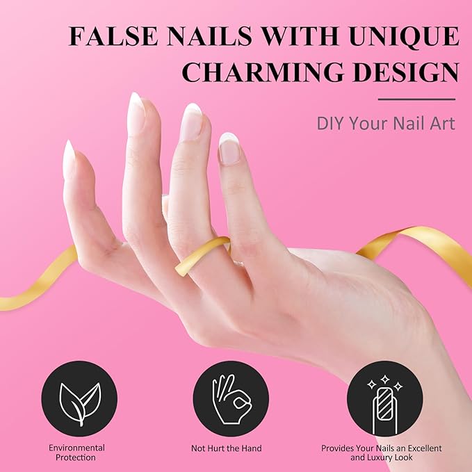 Short Oval Nail Tips, 360pcs Clear Acrylic Nail Extension Set in 15 Sizes, Matte Short Oval Full Cover Press on False Nail Tips for Nail Art, Spring Summer DIY Salon Gift