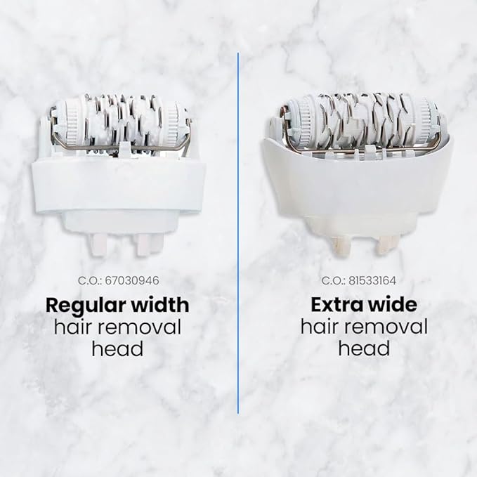 Replacement Epilator Head 81533164 Compatible with Braun Silk-épil 7, Silk-épil 9 and Xpressive | Extra Wide Epilation Head, White