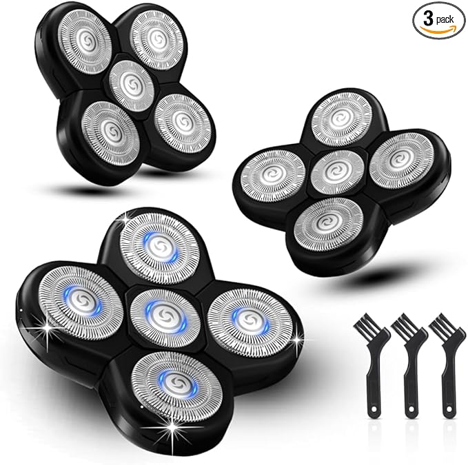 3 Pack Freedom Shaver Heads Compatible with Freedom Grooming Replacement Blades for Bald Men Head Shaver Kit, Refills Waterproof Razor Kits Fit for Electric Razor Shaver Replacement Blades