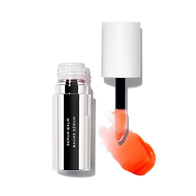 MAKE Beauty Serum Balm Hydrating Lip Oil. Vegan moisturizing lip gloss with plumping effect. Lip treatment cream for soft, smooth, shiny lips - Shade, Sun Flare