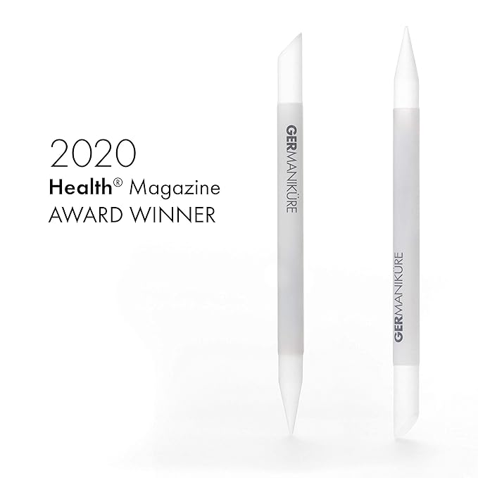 GERMANIKURE 4pc Mini Professional Manicure Set in Suede Case - FINOX Stainless Steel Tools Made in Solingen Germany, Glass Nail Care Supplies Made in Czech Republic