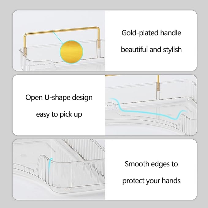 Corner Bathroom Counter Organizer – Classic Storage Shelf for Makeup, Perfume & Toiletries, Space-Saving Countertop Tray Fits Bathroom, Dresser, Kitchen (Clear, 2-Tier)