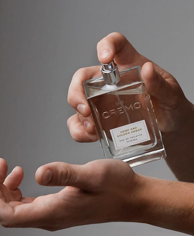 Cremo Hemp & Golden Amber Cologne Spray, A Unique Yet Sophisticated Blend of Hemp, Ginger and Golden Amber, 3.4 Fl Oz