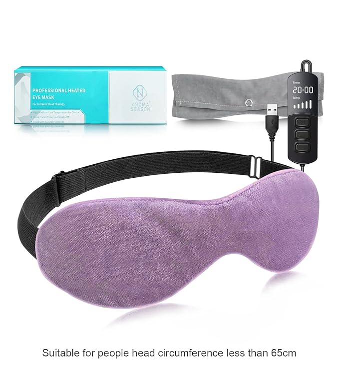 Aroma Season Heated Eye Mask for Dry Eyes, Warm Eye Compress with Flaxseed Graphene FIR for MGD, Dry Eye Syndrome, Chalazion Blepharitis Stye Eye Treatment, Steam Moist to Unclog Glands (Purple)