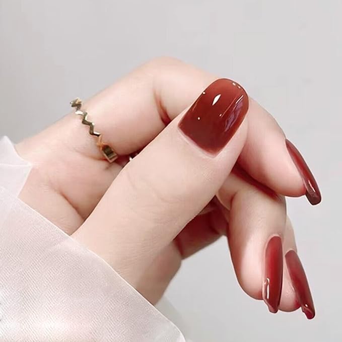 Vishine Jelly UV LED Gel Nail Polish Sets 6 Colors Transparent Red Pink Nude Brown Skin Color Soak Off Gel Polish Long Lasting Gift Set C007