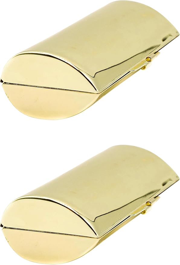 Stephanie Imports Set of 2 Capsule Shaped Lipstick Cases With Glass Mirror (Reflective Gold)