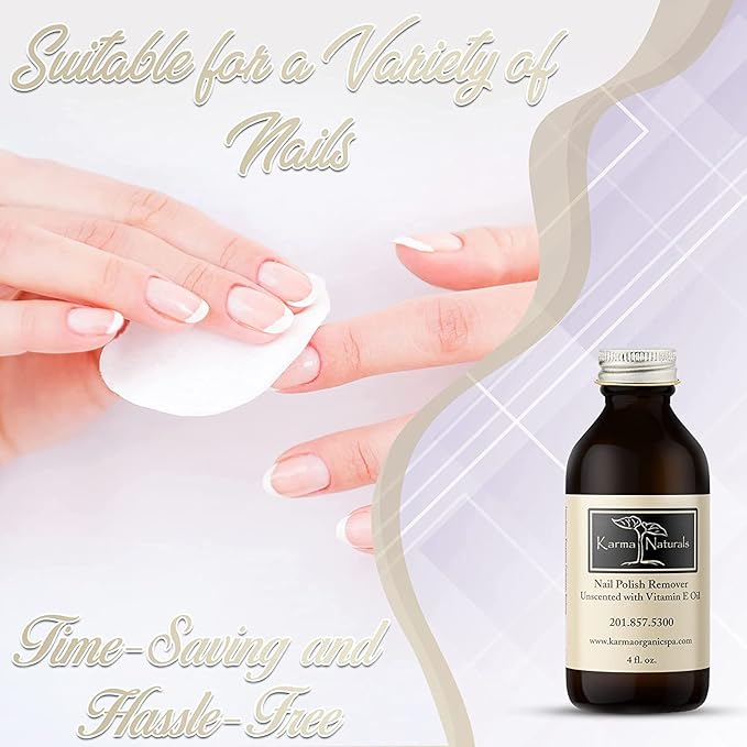 karma organic Unscented Nail Polish Remover, Non-Toxic Nail Treatment Vegan Cruelty-Free) (Unscented) (Unscented +Top/Triple Bas)