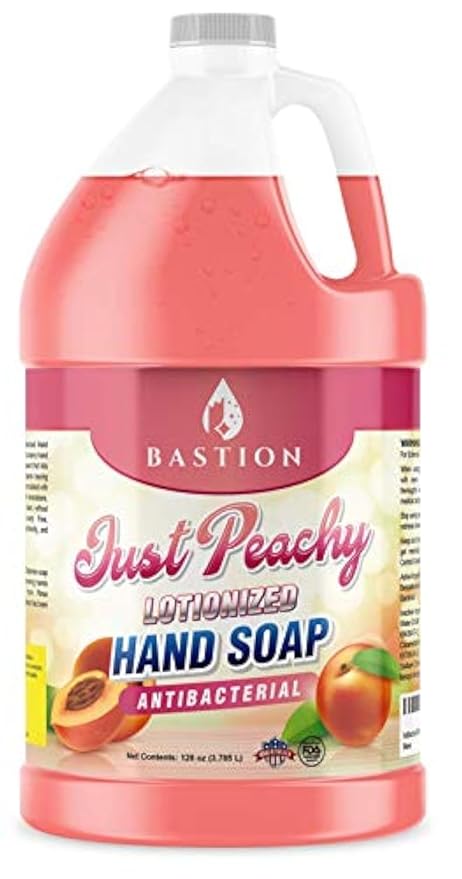 Hand Soap Antimicrobial Just Peachy Luxurious Lotionized Hand Wash One Gallon (128 Oz.) Refill Jug. Made in The USA