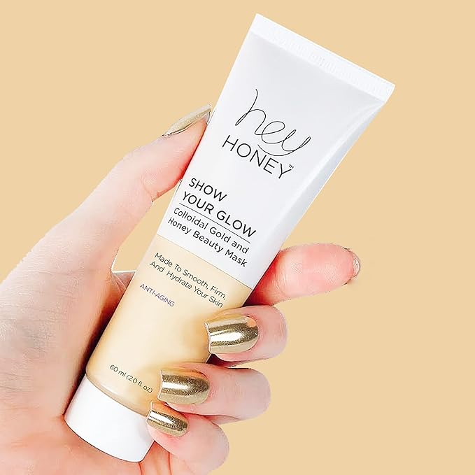 Hey Honey Show Your Glow Colloidal Gold And Honey Beauty Mask|Lavish Anti-Aging Powerful Hydration Beauty Mask Designed To Reduce Wrinkles, Fine Lines &Visible Effects of Time| 2.0 oz