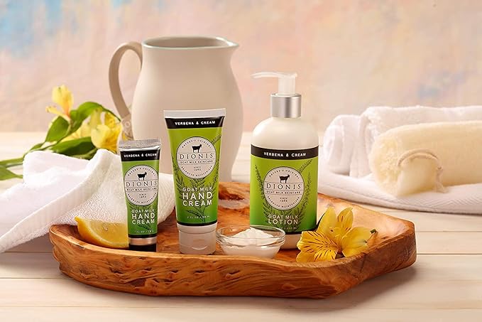 Dionis - Goat Milk Skincare Verbena & Cream Scented Hand Cream (1 oz) - Set of 2 - Made in the USA - Cruelty-free and Paraben-free