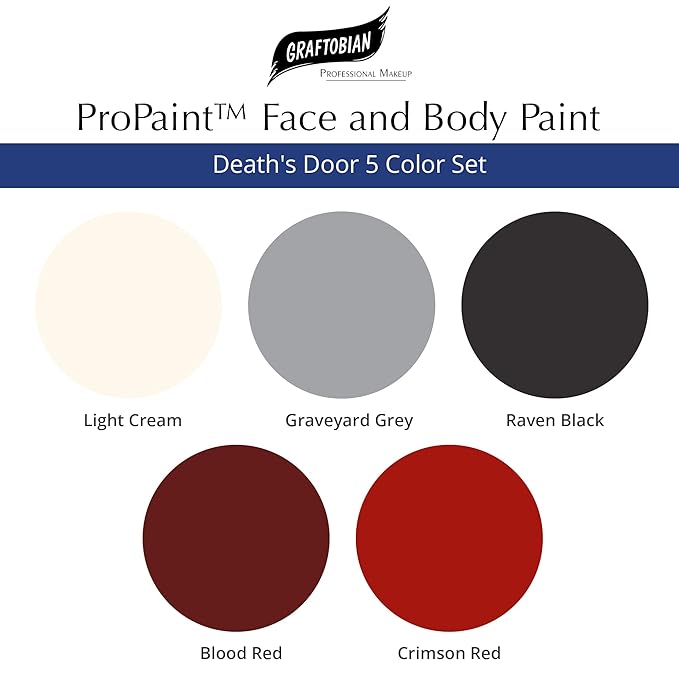 Graftobian Makeup ProPaint Face & Body Paint - Death's Door 5 Color Set 5oz - Halloween & Costume Makeup for Adults - Body & Face Paint