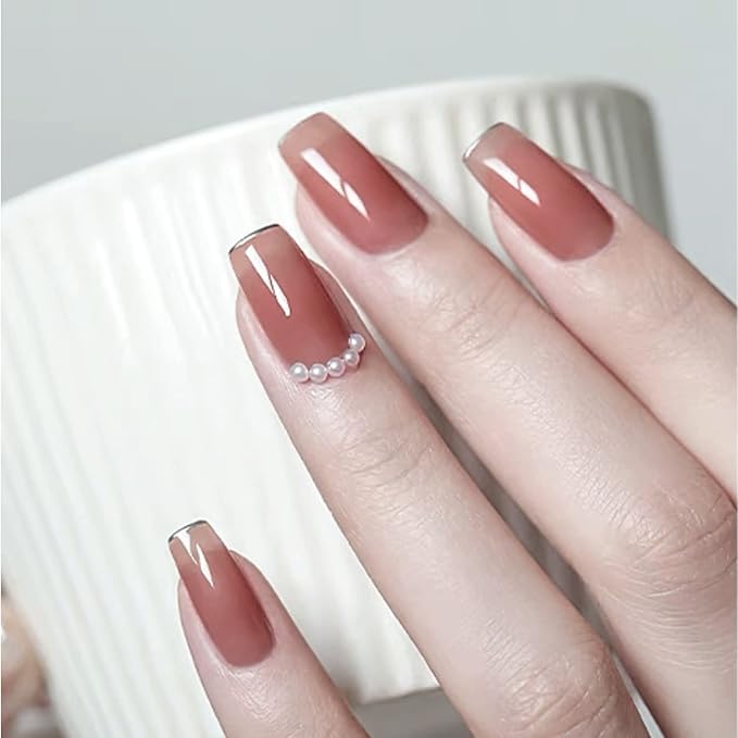 Vishine 6pcs Gel Nail Polish Set - Jelly Nude Neutral Skin Color Dusty Rose Maple Red Semi-Transparent Nail Polish - Fall Nail Gel UV LED Soak Off Home DIY 8ml