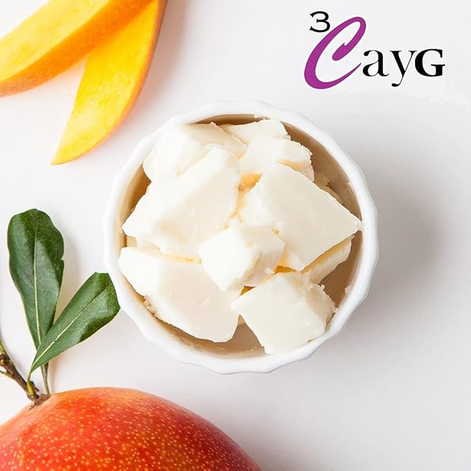 3CayG Mango Butter All Natural 1LB Body Butter Lotion- Great for Soap Making-Naturally Refined