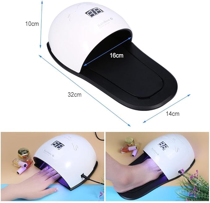 BOQUITE UV LED Nail Lamp Slipper Shape Nail Dryer Lamp for Nail Gel Polish Curing with Smart Sensor Manicure Pedicure Tool(White)