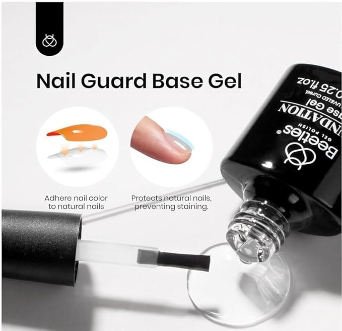 Beetles Gel Nail Polish Set- 4Pcs White Black Gel Nail Polish with No Wipe Top&Base Coat Nail Polish Set Soak Off UV LED Lamp Manicure Salon DIY at Home Gifts for Her Women