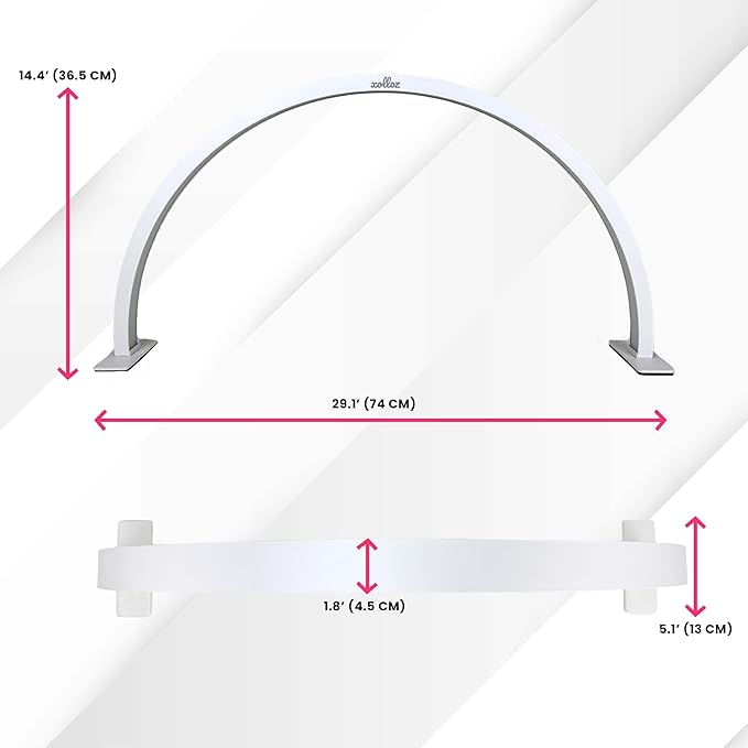 Half-Moon Nail Tech Desk Lamp - 3360 Lumen LED Nail Light Desk Lamp with Button Control, Perfect Nail Table Lamp for Manicure, Tattoo & Nail Desk Light (White)