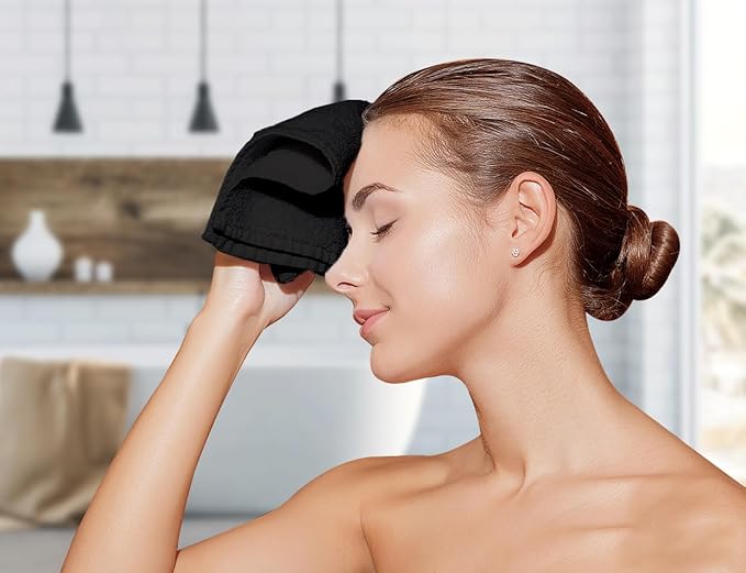 Avalon Towels Cotton Washcloths – (Pack of 60) Size 12x12 Inches, 100% Ring Spun Cotton, Soft & Absorbent Face Towels, Gym Towels, Hotel and Spa Quality, Reusable Fingertip Towels (Black)