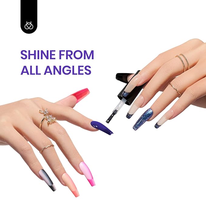 beetles Gel Polish 20 Colors Gel Nail Polish Luxury Club Collection with 1 Pcs 15ml White Color Soak Off Gel Polish with Glossy & Matte Top Coat and Base Coat, Red Green Soak Off Shiny Blue Glitter