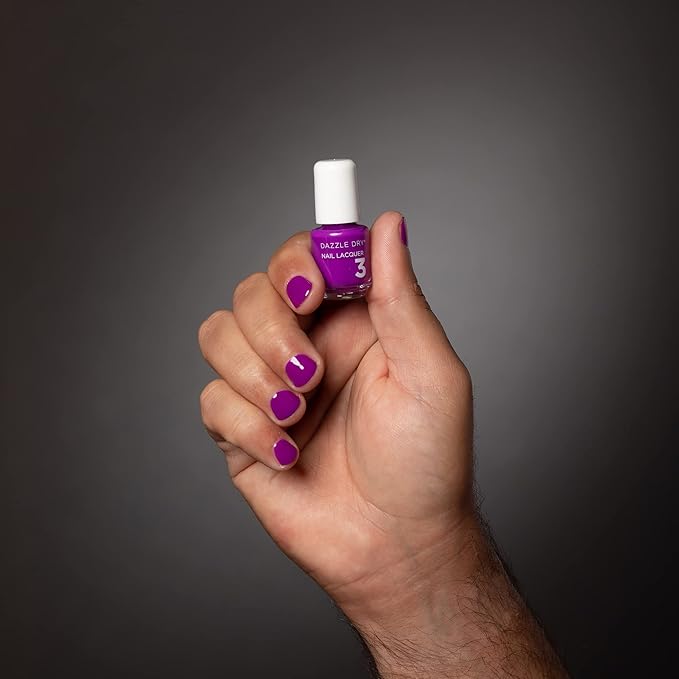 Dazzle Dry Mini Kit 4 Step System - Violet Velvet, A vibrant medium purple. Semi-sheer cream. (5 Piece Kit / 5 Manicures)