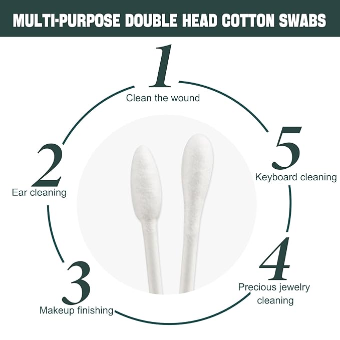 1000 Pack Cotton Swabs, Individually Wrapped Cotton Swab, Individually Wrapped Double Tipped Paper Sticks for Ear, Make-up(4pcs per Bag,1000 Bags,Round+Pointed Shape)