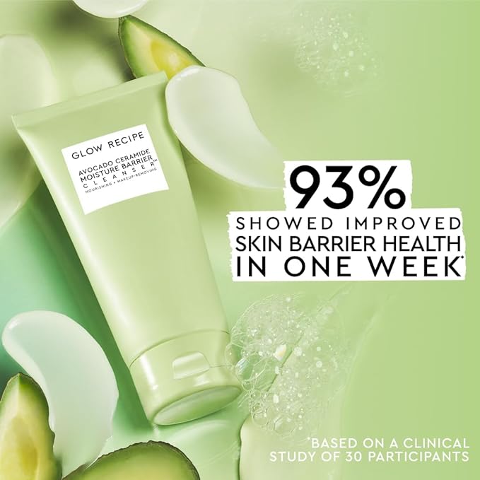 Glow Recipe Avocado Ceramide Facial Cleanser for Dry Skin - Hydrating Gel to Foaming Face Wash for Women & Men - Gentle Moisture Barrier Repair with Hyaluronic Acid & Colloidal Oatmeal, 150ml