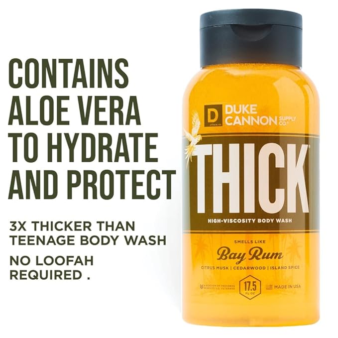 Duke Cannon Thick High Viscosity Body Wash For Men (Bay Rum, Pack of 3)