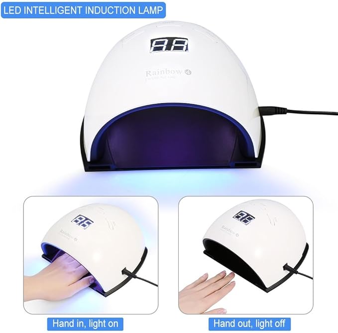 BOQUITE UV LED Nail Lamp Slipper Shape Nail Dryer Lamp for Nail Gel Polish Curing with Smart Sensor Manicure Pedicure Tool(White)